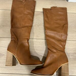 Brown Leather Knee-High Boots size 6.5